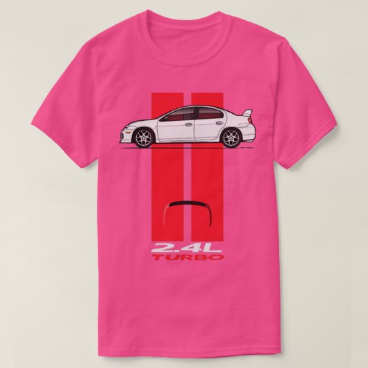 ストライプ白（赤） Tシャツ (デザイン正面)