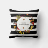 ストライプ紅葉リース クッション (裏面)