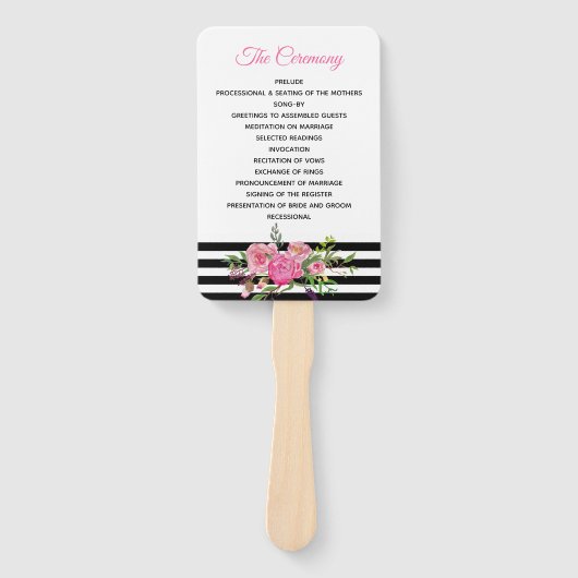 ストライプ結婚式 プログラムファン ハンドファン (正面)