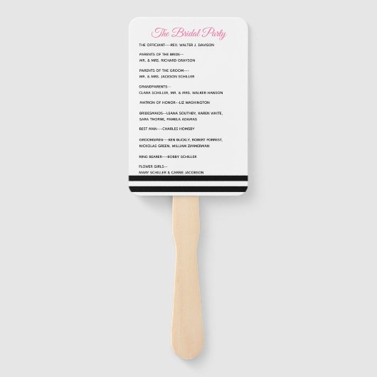 ストライプ結婚式 プログラムファン ハンドファン (裏面)