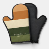 ストライプ署名ミニマル 鍋つかみ (正面/裏面)