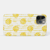 ストライプ背景のレモンの輪切り Case-Mate iPhoneケース (裏面(横))