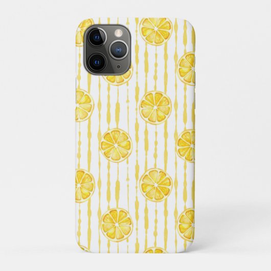 ストライプ背景のレモンの輪切り Case-Mate iPhoneケース (裏)