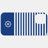 ストライプ航海の+ホイール(青+白) Case-Mate iPhoneケース (裏面 (横))