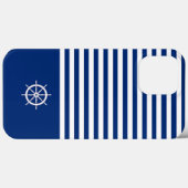 ストライプ航海の+ホイール(青+白) Case-Mate iPhoneケース (裏面 (横))