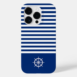 ストライプ航海の+ホイール(青+白) Case-Mate iPhone 14 PROケース