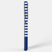 ストライプ航海の+ホイール（青+白） SAMSUNG GALAXYケース (右側面)