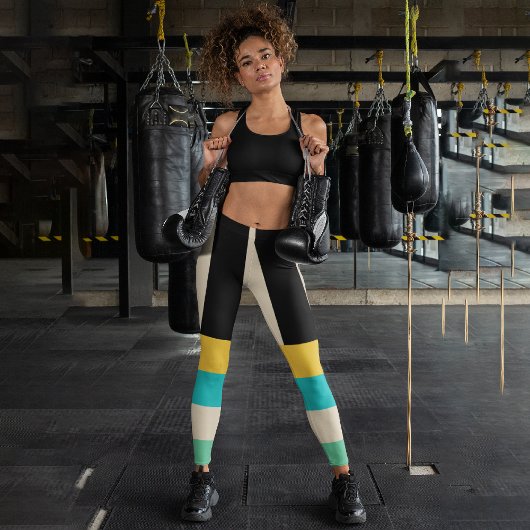 ストライプ色数々のカプリレギンス カプリレギンス