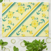 ストライプ花 キッチンタオル (折り畳み)