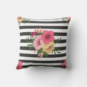 ストライプ花 クッション (裏面)