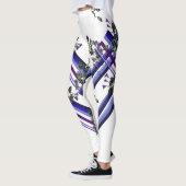 ストライプ花 レギンス (左)