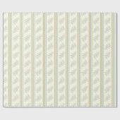 ストライプ葉グリーンラッピング紙 ラッピングペーパー (フラット)