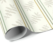 ストライプ葉グリーンラッピング紙 ラッピングペーパー (ロールコーナー)