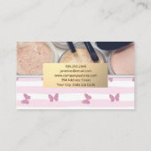 ストライプ蝶 |化粧パレットとブラシ 名刺 (裏面)