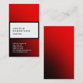 ストライプ赤白トレンディープロフェッショナル名刺 名刺 (正面/裏面)