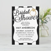 ストライプ金ゴールドグリッターリングや輪ブライダルシャワー招待 招待状 (スタンド正面)