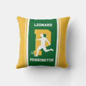 ストライプ金ゴールドグリーン装飾用クッション クッション (裏面)