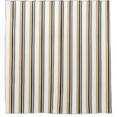 ストライプ金ゴールド灰色の黄色 シャワーカーテン (正面)