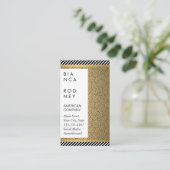 ストライプ金ゴールド金属層の旋回パターン 名刺 (スタンド正面)