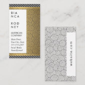 ストライプ金ゴールド金属層の旋回パターン 名刺 (正面/裏面)