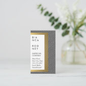 ストライプ金ゴールド金属層 名刺 (スタンド正面)