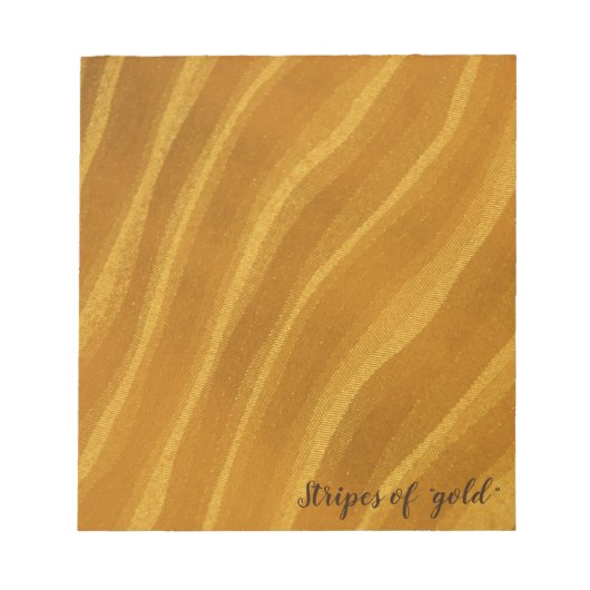 ストライプ金ゴールド ノートパッド (正面)