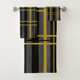 ストライプ金ゴールド バスタオルセット