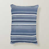 ストライプ青 アクセントクッション (裏面(縦))