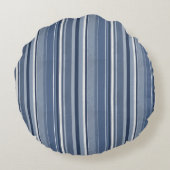 ストライプ青 ラウンドクッション (裏面)
