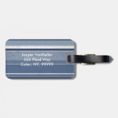 ストライプ青 ラゲッジタグ (裏面横)