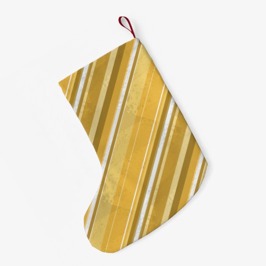 ストライプ黄 スモールクリスマスストッキング (裏面 (吊り時))