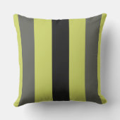 ストライプ黒とオリーブ アウトドアクッション (裏面)