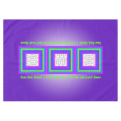 ストライプ03色の正方形フレーム+写真文字 テーブルクロス (正面(横))