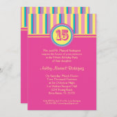 ストライプ15誕生日キンセアニェラ招待状 招待状 (正面/裏面)