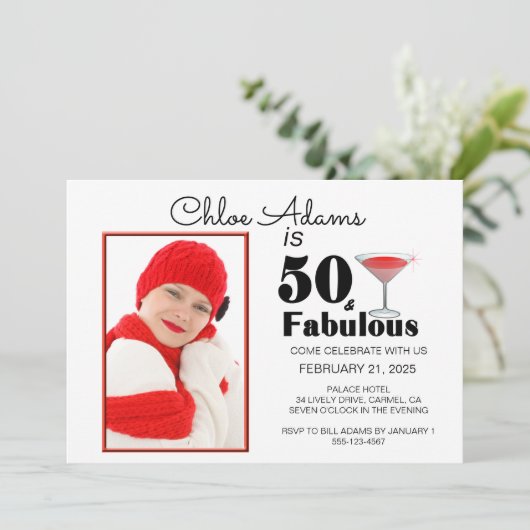 ストライプ50、最高の50誕生日インパーソナライズされた 招待状 (スタンド正面)