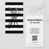 ストライプ |はさみと櫛 予約カード (正面/裏面)