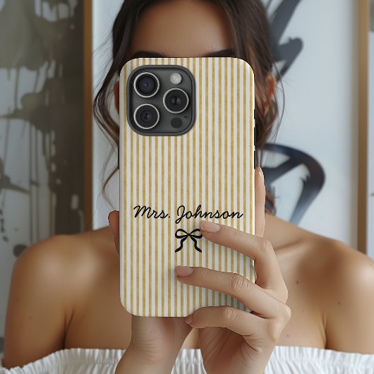 ストライプ ウェディング ブライズメイド 花嫁 名前 iPhoneケース