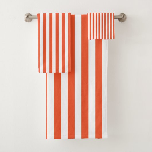 ストライプ – オレンジ&ホワイト – タオルセット (インサイチュ)