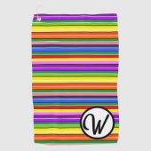 ストライプ ゴルフアクセサリー カラフル オーダーメイド ゴルフタオル (正面)