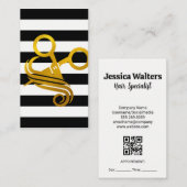 ストライプ | ゴールデンハサミ 予約カード (正面/裏面)