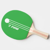 ストライプ スポーツ選手の名前 グリーン 卓球ラケット (横)