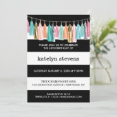 ストライプ タッセル ガーランド 誕生日パーティー 招待状 (スタンド正面)