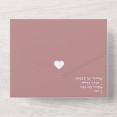 ストライプ ハート アースカラー ウェディング オールインワン 招待状 (裏面)