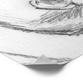 「ストライプ」フェレットスケッチポスター ポスター (角)