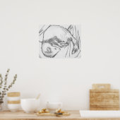 「ストライプ」フェレットスケッチポスター ポスター (キッチン)