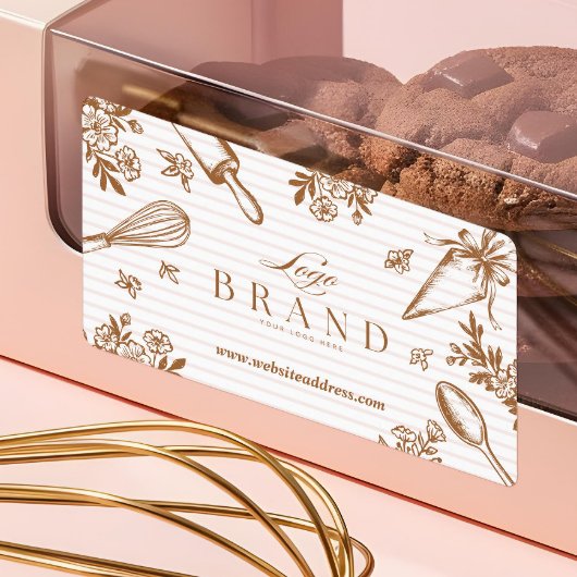 ストライプ ベーキング ツール パイ ケーキ ベーカリー ショップ ロゴ ラベル