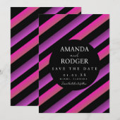 ストライプ ボールド セーブ・ザ・デート 招待状 (正面/裏面)