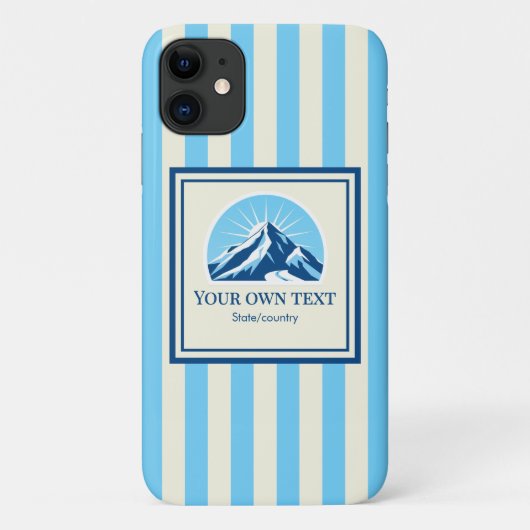 ストライプ・マウンテン スキーリゾート名 Case-Mate iPhoneケース (裏面)