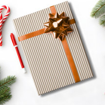 ストライプ モカブラウンクリーム クリスマス ホリデー