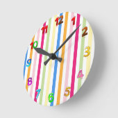 ストライプ ラウンド壁時計 (傾斜)